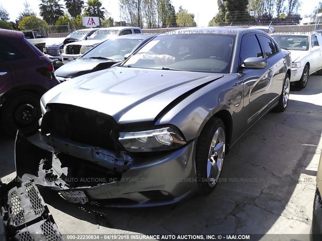 2B3CL3CG9BH526108 - 2011 DODGE CHARGER GRAY photo 2