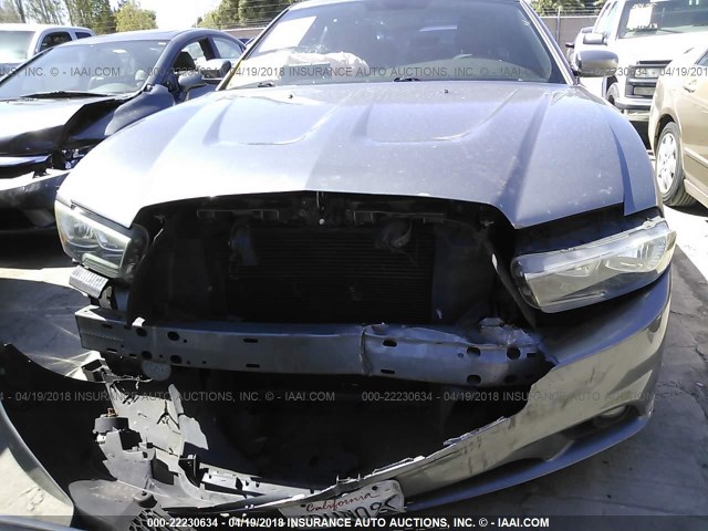 2B3CL3CG9BH526108 - 2011 DODGE CHARGER GRAY photo 6