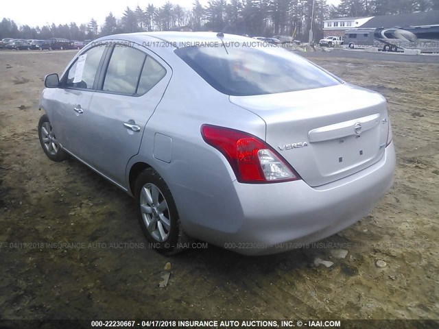 3N1CN7AP0CL803372 - 2012 NISSAN VERSA S/SV/SL SILVER photo 3