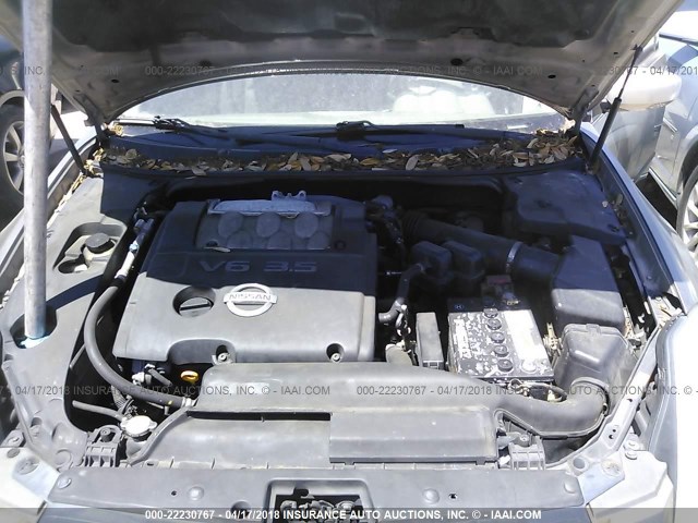 1N4BA41E54C890738 - 2004 NISSAN MAXIMA SE/SL GRAY photo 10