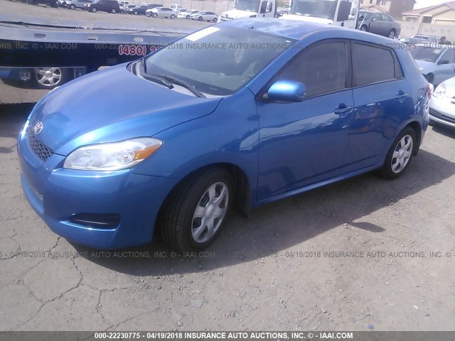 2T1KU40E19C068374 - 2009 TOYOTA COROLLA MATRIX  BLUE photo 2