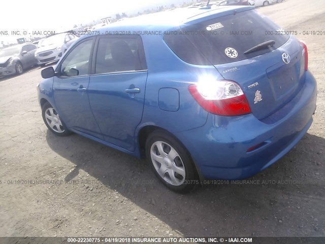 2T1KU40E19C068374 - 2009 TOYOTA COROLLA MATRIX  BLUE photo 3