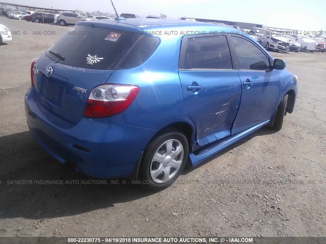 2T1KU40E19C068374 - 2009 TOYOTA COROLLA MATRIX  BLUE photo 4