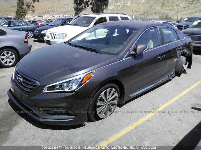 5NPE34AFXHH451300 - 2017 HYUNDAI SONATA SPORT/LIMITED BROWN photo 2