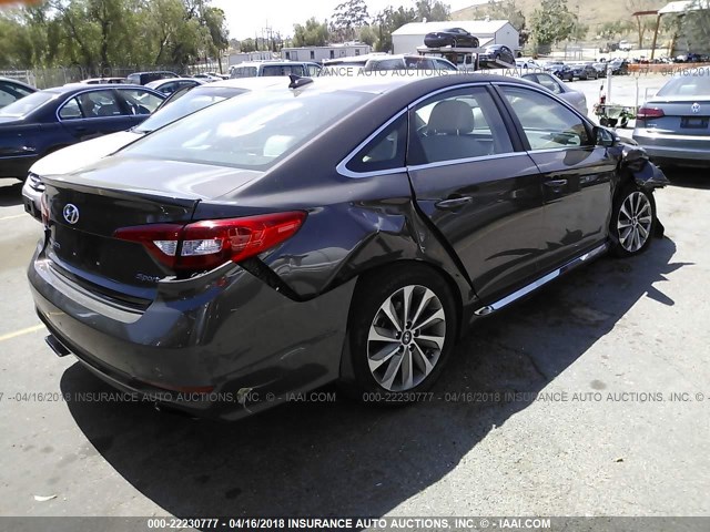 5NPE34AFXHH451300 - 2017 HYUNDAI SONATA SPORT/LIMITED BROWN photo 4