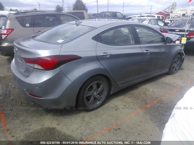 KMHDH4AE0EU191345 - 2014 HYUNDAI ELANTRA SE/SPORT/LIMITED GRAY photo 4