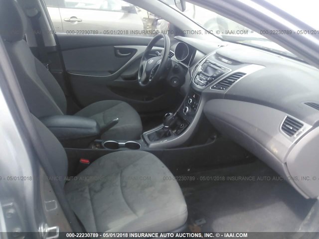 KMHDH4AE0EU191345 - 2014 HYUNDAI ELANTRA SE/SPORT/LIMITED GRAY photo 5