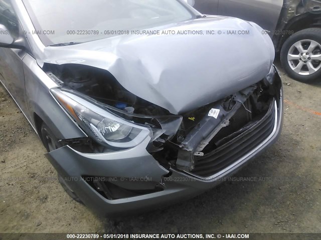 KMHDH4AE0EU191345 - 2014 HYUNDAI ELANTRA SE/SPORT/LIMITED GRAY photo 6