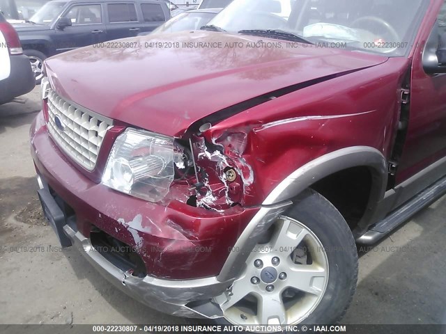 1FMZU74E23UB58911 - 2003 FORD EXPLORER EDDIE BAUER RED photo 6