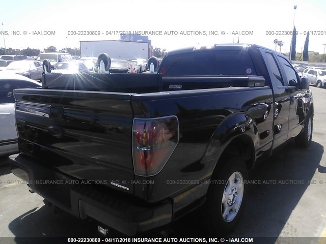 1FTEX1CM2EKG57724 - 2014 FORD F150 SUPER CAB BLACK photo 4