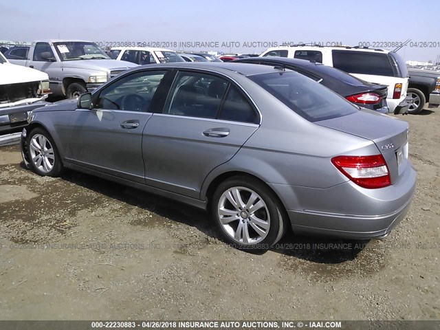 WDDGF54X58F066222 - 2008 MERCEDES-BENZ C 300 SILVER photo 3