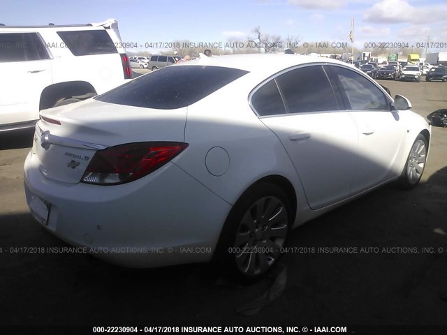 W04GZ5GV8B1099869 - 2011 BUICK REGAL CXL WHITE photo 4