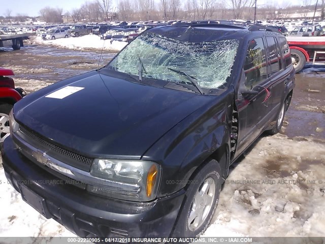 1GNDT13S432243869 - 2003 CHEVROLET TRAILBLAZER  BLACK photo 2