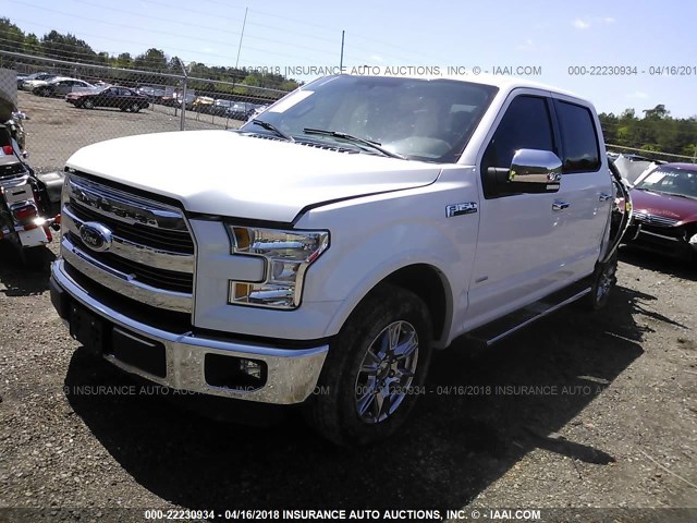 1FTEW1CG9FKE47801 - 2015 FORD F150 SUPERCREW WHITE photo 2