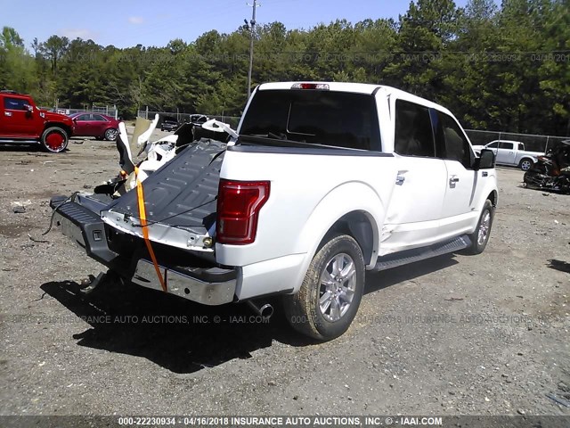 1FTEW1CG9FKE47801 - 2015 FORD F150 SUPERCREW WHITE photo 4
