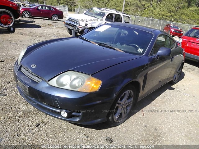 KMHHN65F54U134503 - 2004 HYUNDAI TIBURON GT BLUE photo 2