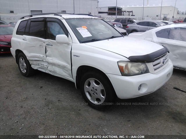 JTEGP21A360124376 - 2006 TOYOTA HIGHLANDER LIMITED WHITE photo 1