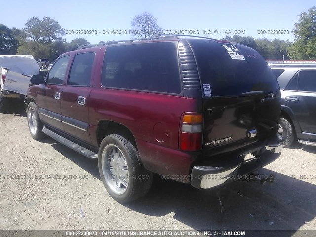 1GNEC16T01J315470 - 2001 CHEVROLET SUBURBAN C1500 RED photo 3