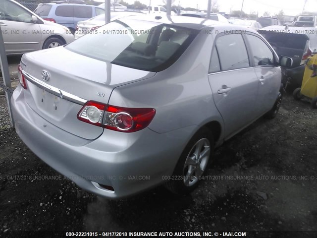 2T1BU4EE9DC927762 - 2013 TOYOTA COROLLA S/LE SILVER photo 4