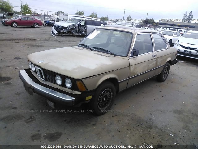 WBAAG3308B8003081 - 1981 BMW 320 I GOLD photo 2