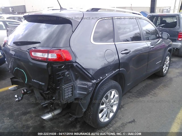 1C4PJMDS9EW218649 - 2014 JEEP CHEROKEE LIMITED BLACK photo 4