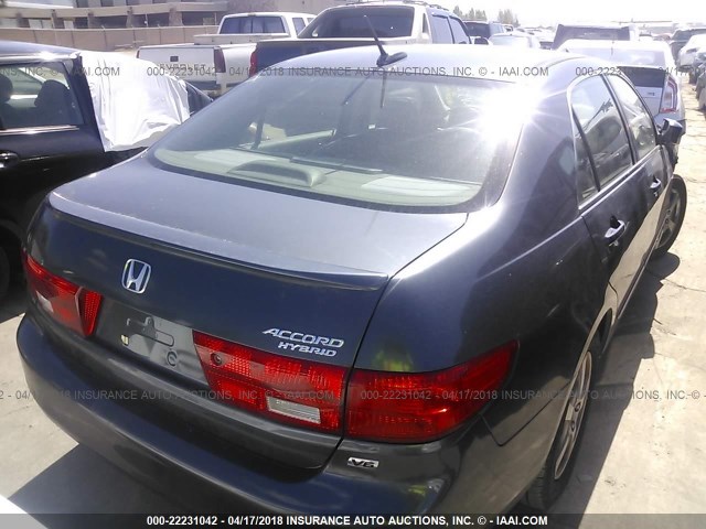 JHMCN36465C013544 - 2005 HONDA ACCORD HYBRID BLUE photo 4