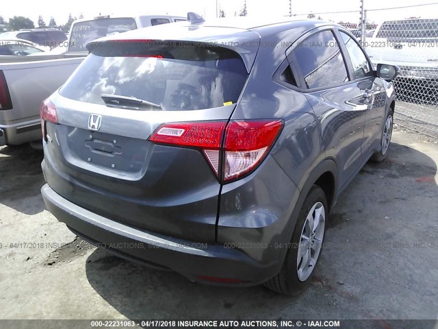 3CZRU5H51GM751134 - 2016 HONDA HR-V EX GRAY photo 4