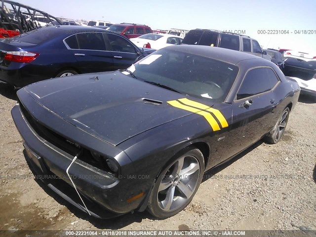 2C3CDYAG4EH233124 - 2014 DODGE CHALLENGER SXT GRAY photo 2