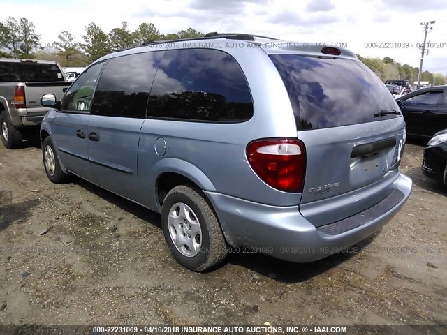 1D4GP24R63B328940 - 2003 DODGE GRAND CARAVAN SE BLUE photo 3