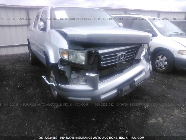 2HJYK16527H517498 - 2007 HONDA RIDGELINE RTL SILVER photo 6