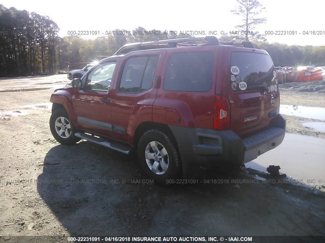 5N1AN08U89C502713 - 2009 NISSAN XTERRA OFF ROAD/S/SE RED photo 3