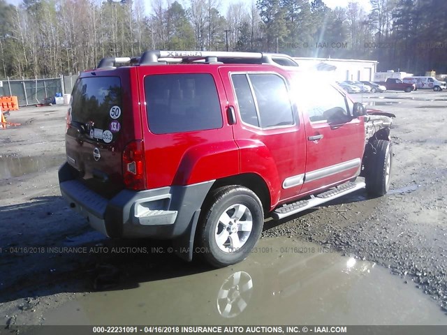 5N1AN08U89C502713 - 2009 NISSAN XTERRA OFF ROAD/S/SE RED photo 4