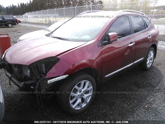 JN8AS5MV4CW411957 - 2012 NISSAN ROGUE S/SV RED photo 2