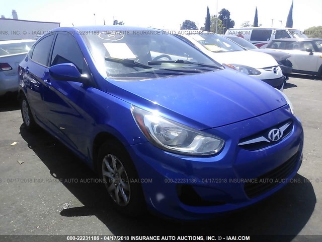 KMHCT4AE9DU498439 - 2013 HYUNDAI ACCENT GLS/GS BLUE photo 1