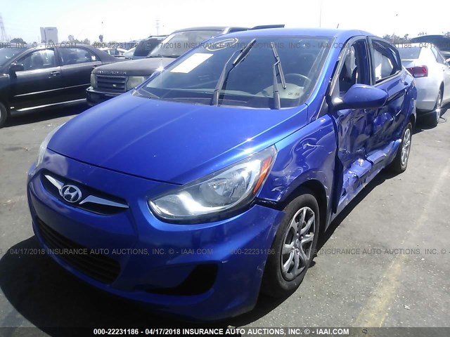 KMHCT4AE9DU498439 - 2013 HYUNDAI ACCENT GLS/GS BLUE photo 2