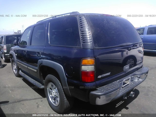 1GNEC13T95R173664 - 2005 CHEVROLET TAHOE C1500 BLUE photo 3