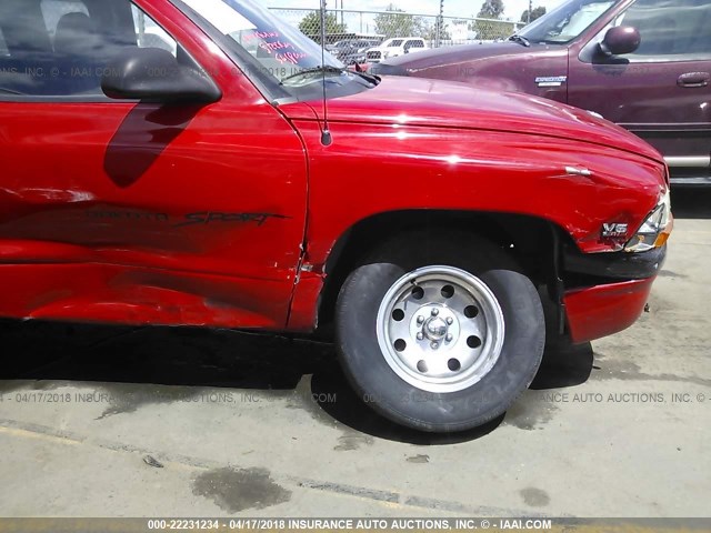 1B7GL22X4WS532389 - 1998 DODGE DAKOTA RED photo 6