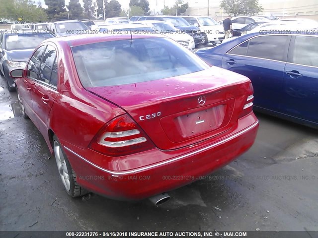 WDBRF52H76F773333 - 2006 MERCEDES-BENZ C GENERATION 2006 230 RED photo 3