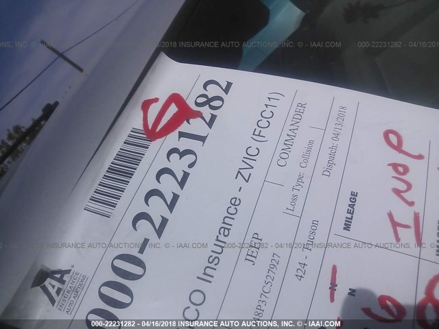 1J8HG48P37C527927 - 2007 JEEP COMMANDER Gümüş foto 7