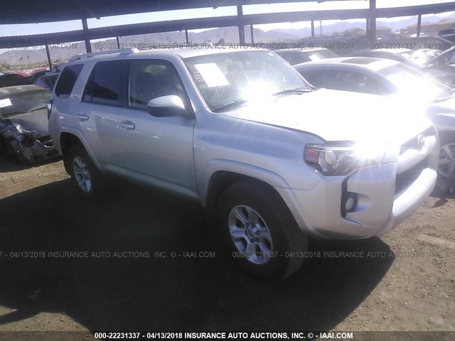 JTEBU5JR7G5292908 - 2016 TOYOTA 4RUNNER SR5 PREM/LTDL/TRAIL/TRD SILVER photo 1