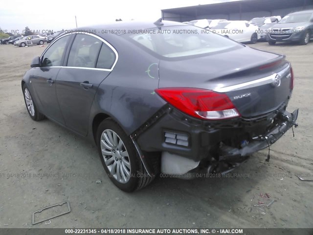 W04GU5GC1B1012357 - 2011 BUICK REGAL CXL GRAY photo 3