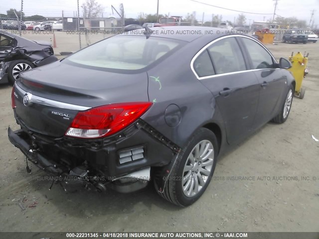 W04GU5GC1B1012357 - 2011 BUICK REGAL CXL GRAY photo 4