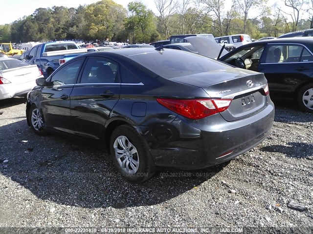 5NPEB4AC2CH445718 - 2012 HYUNDAI SONATA GLS Dark Blue photo 3