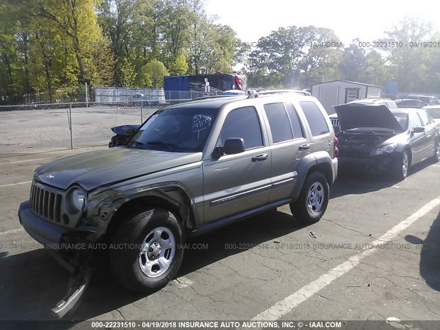 1J4GK48K35W559482 - 2005 JEEP LIBERTY SPORT 香槟色 照片 2
