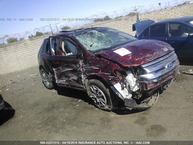 2FMDK4JC1EBA06256 - 2014 FORD EDGE SEL MAROON photo 1