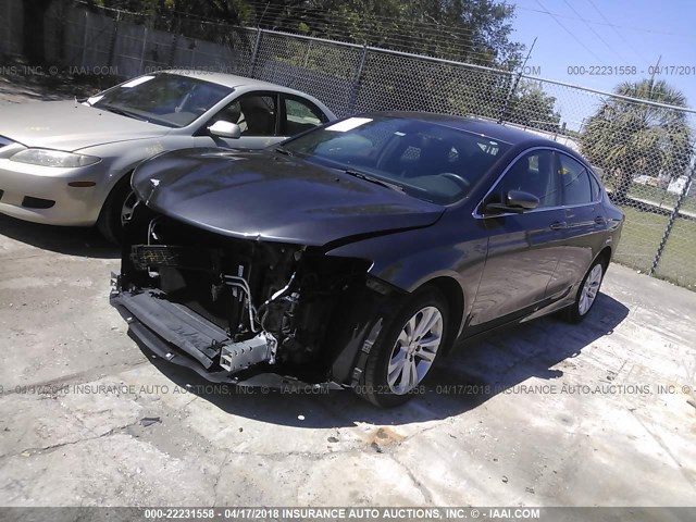 1C3CCCABXFN695187 - 2015 CHRYSLER 200 LIMITED GRAY photo 2