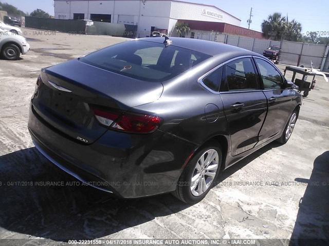 1C3CCCABXFN695187 - 2015 CHRYSLER 200 LIMITED GRAY photo 4