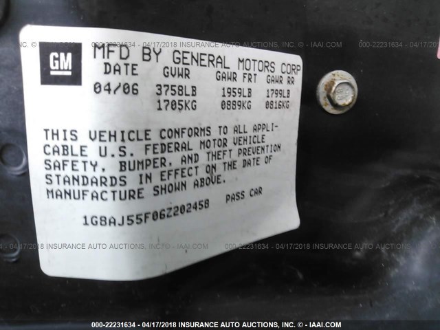 1G8AJ55F06Z202458 - 2006 SATURN ION LEVEL 2 Gümüş foto 9