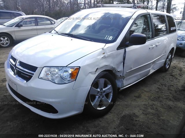 2C4RDGBG7DR568868 - 2013 DODGE GRAND CARAVAN SE WHITE photo 2