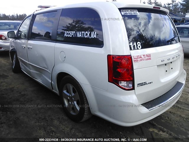 2C4RDGBG7DR568868 - 2013 DODGE GRAND CARAVAN SE WHITE photo 3